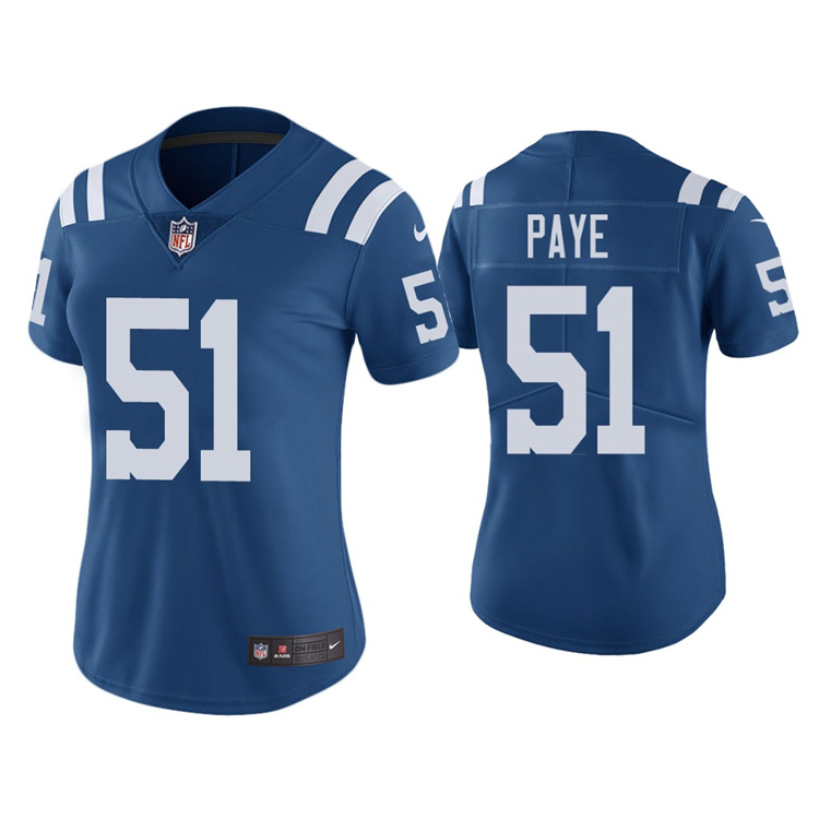 Women's Indianapolis Colts #51 Kwity Paye Blue Vapor Untouchable Limited Stitched Jersey(Run Small) Women's Indianapolis Colts #51 Kwity Paye Blue Vapor Untouchable Limited Stitched Jersey(Run Small)